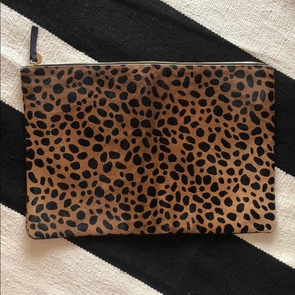 Clare V Handbags - ClareV Oversized Leopard Print Clutch